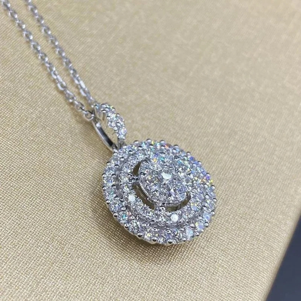 Gold plated diamond necklace - Picture 5 of 6